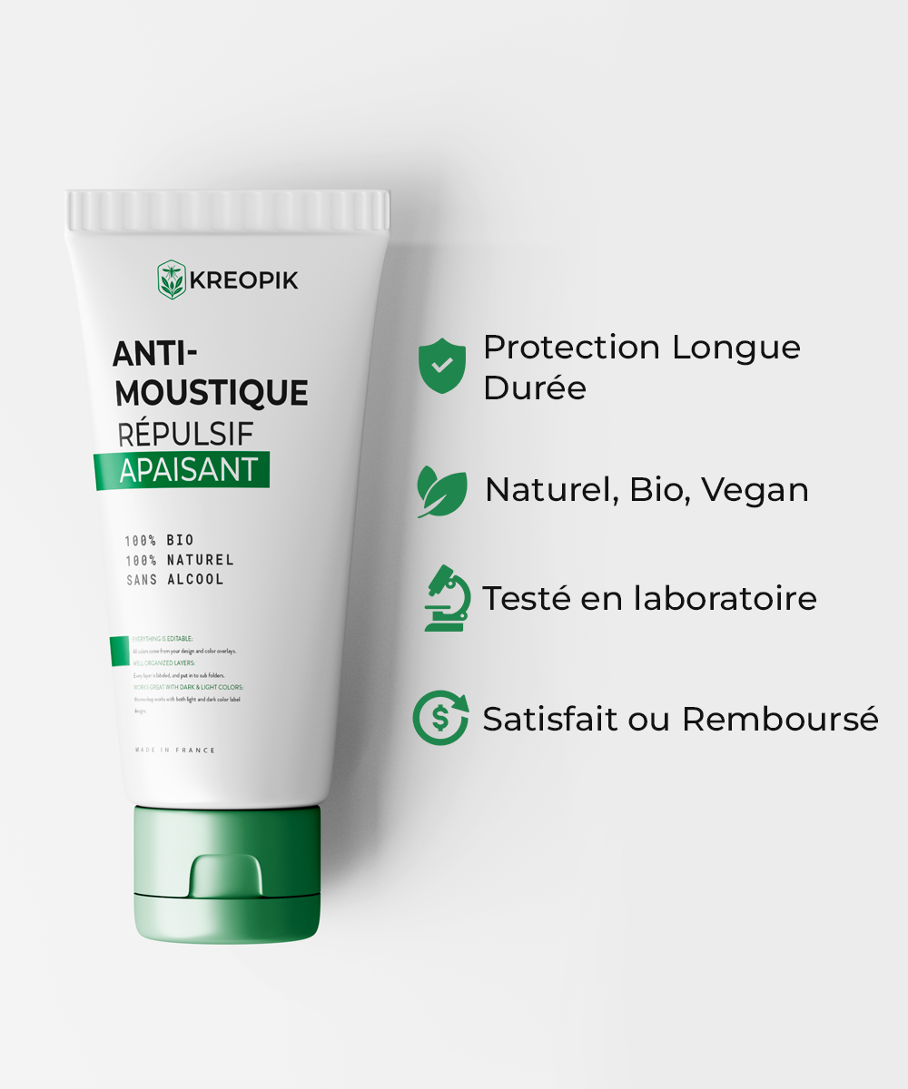 Crème Anti-Moustique Répulsive Apaisant KREOPIK™ - 100ml